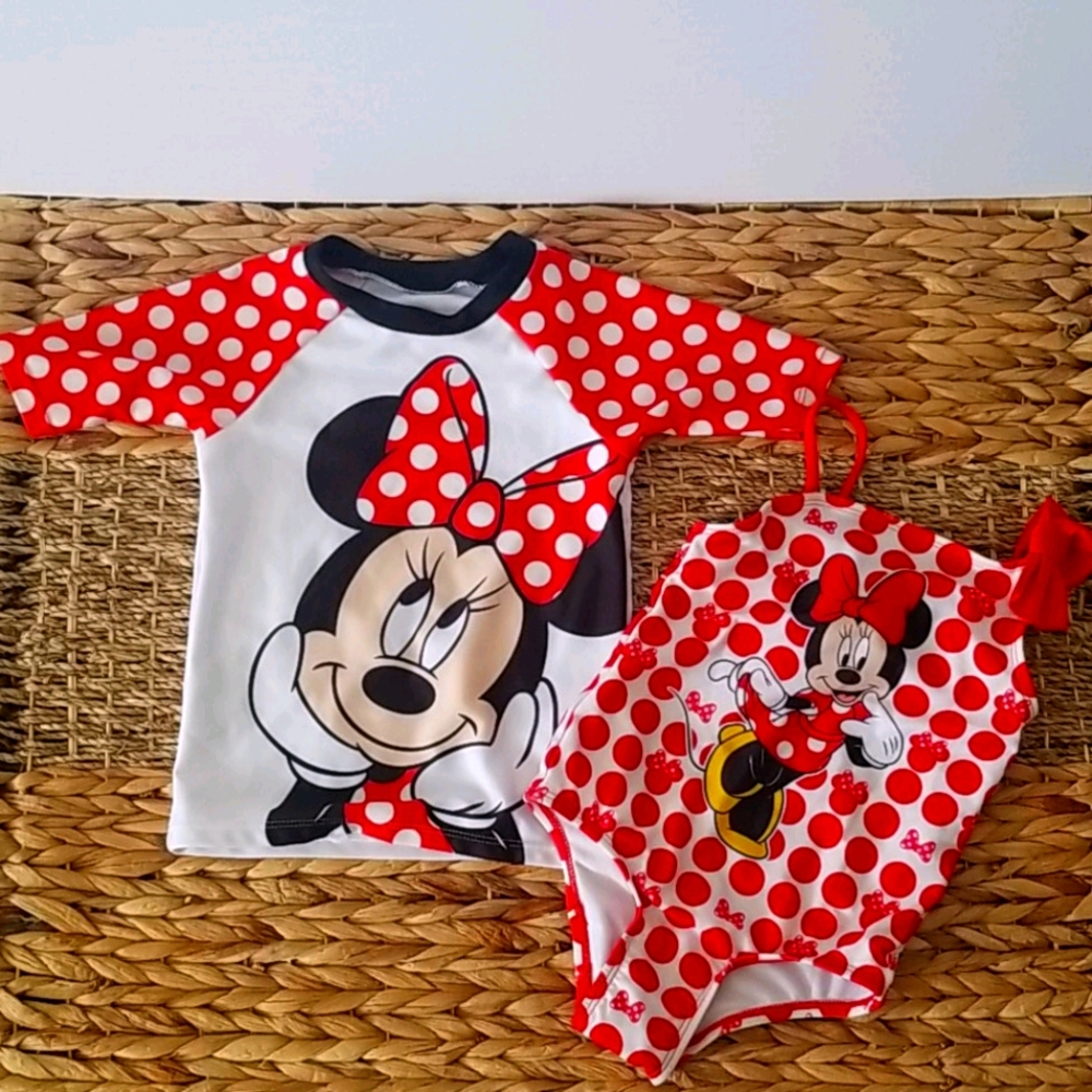 Minnie Mouse Red Swimsuit Set